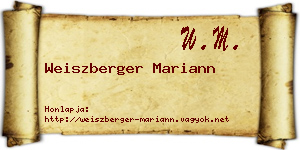 Weiszberger Mariann névjegykártya